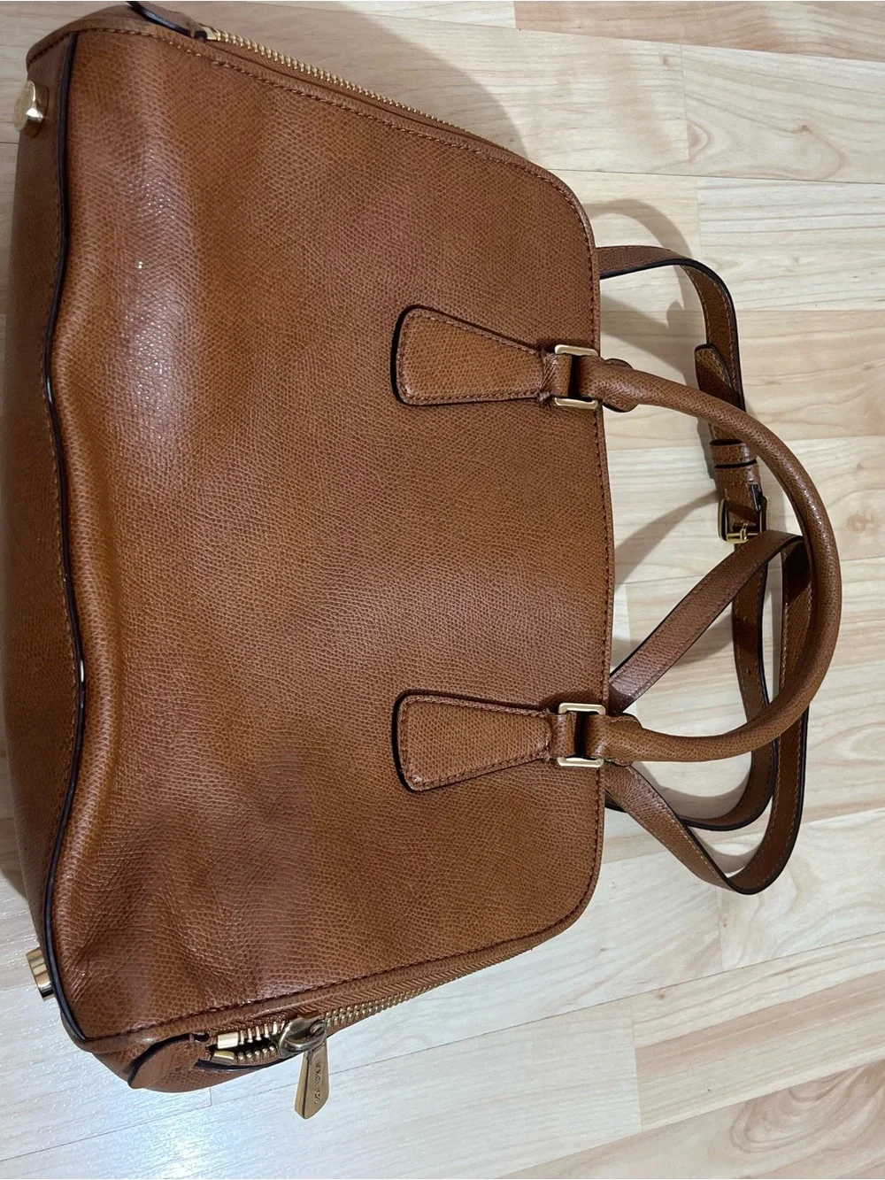 MICHAEL KORS REESE LUGGAGE BROWN SAFFIANO LEATHER,MD SATCHEL,CROSSBODY,BAG
